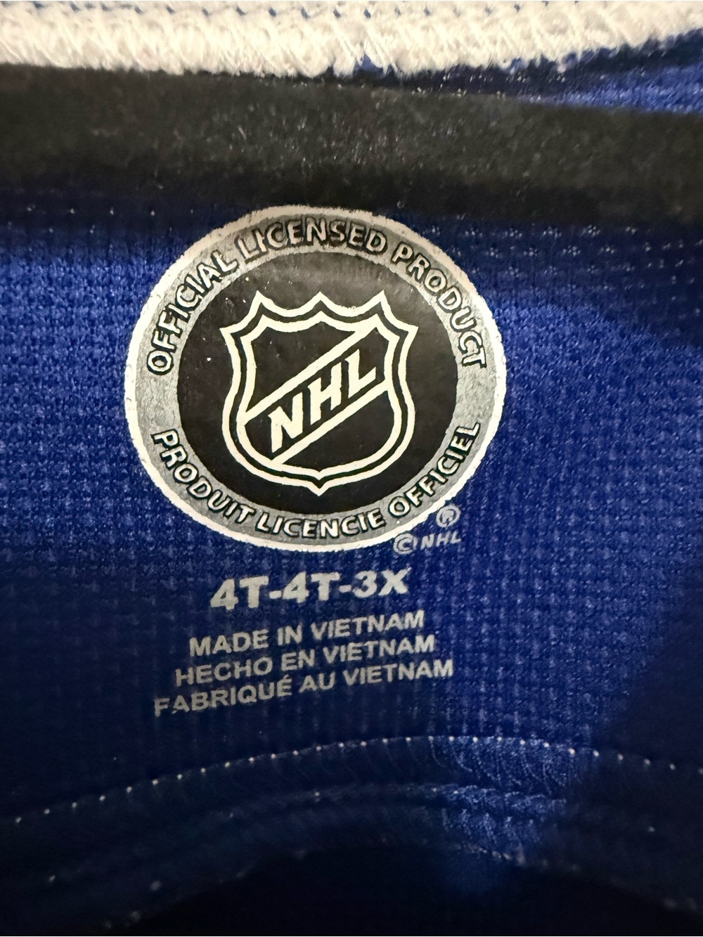 Tampa Bay Lightning NHL Kids Royal Blue Hockey Jersey with White Trim - Picture 2 of 3